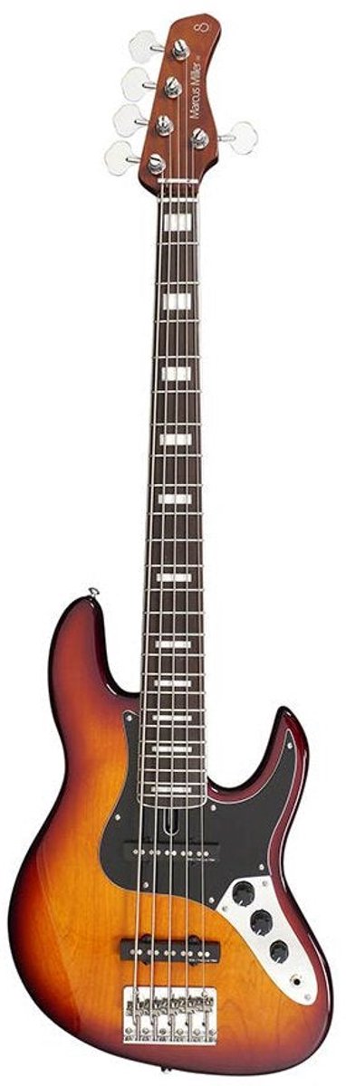 Sire V5.24 A5/TS Marcus Miller 24-fret Passieve 5-snarige Basgitaar Tobacco Sunburst