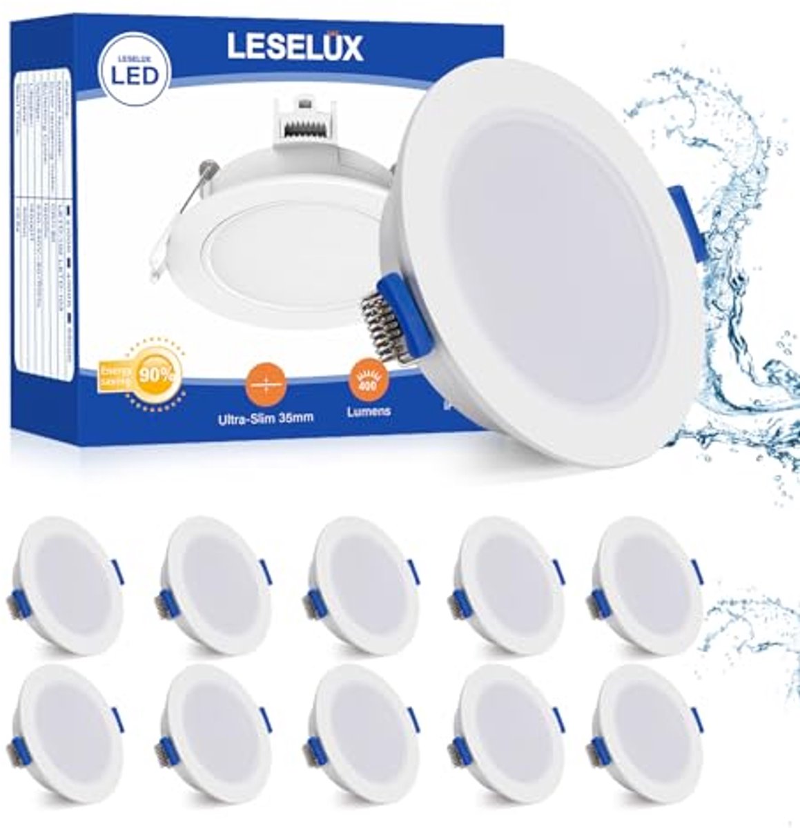 LED Inbouwspot 230V 10x 5W Ultraflat IP65 2700K Warm Wit