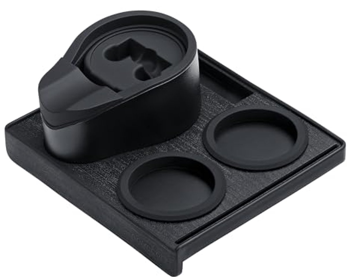 Compact Espresso Aanstampstation met Tamping Mat en Portafilter Stand