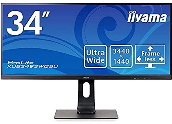 34 inch IPS Ultra Wide Monitor met UWQHD Resolutie, Verstelbare Beugel ...
