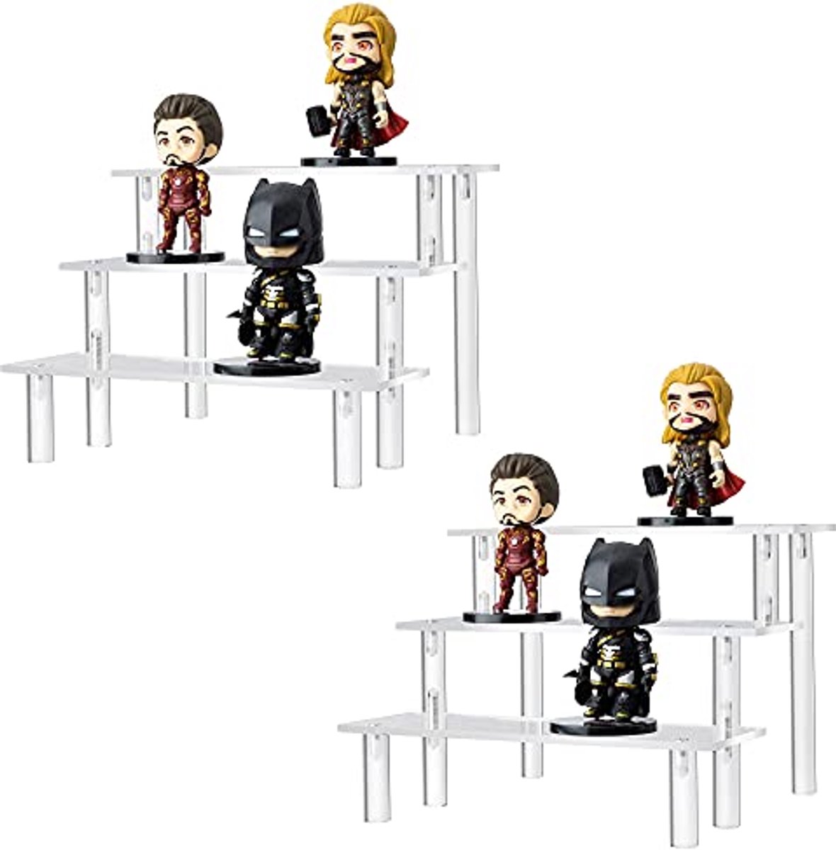 Transparante Acryl Verhoger Standaard Display Plank Set van 2 voor Funko Pop en Amiibo Figuren