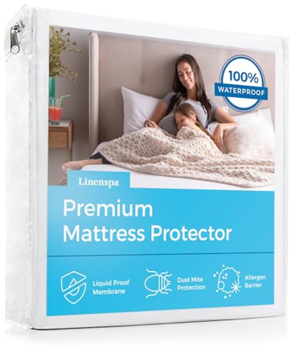 Waterproof Premium Full Mattress Protector voor Ademend en Hypoallergeen Gebruik - Wit
