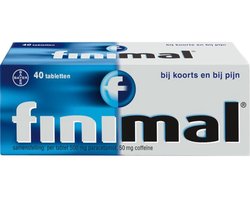 Finimal Tabletten | 40 stuks | Pijnstiller en Koortsverlager met Paracetamol en Cafeïne | Verlicht Hoofdpijn, Griep, Verkoudheid, Kiespijn, Spierpijn en Menstruatiepijn