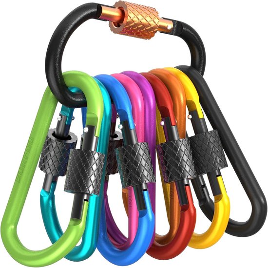 Mousqueton Petit Modèle Lot De 4 Mousquetons En D SZXMDKH - Alliage Aluminium Léger - Pour Randonnée Et Outdoor Mousqueton Noir