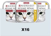 16x Beaphar Nierdieet Kattenvoer Nat Kip 100 gr