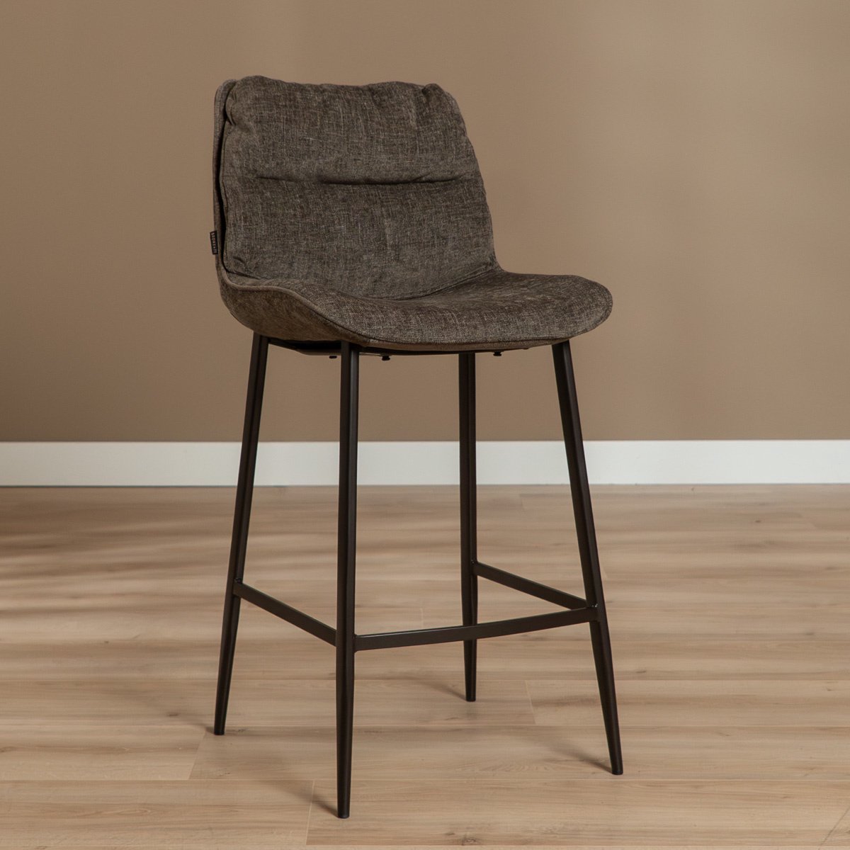 Bronx71® Velvet barkruk Trevi bruin 68 cm - barstoel