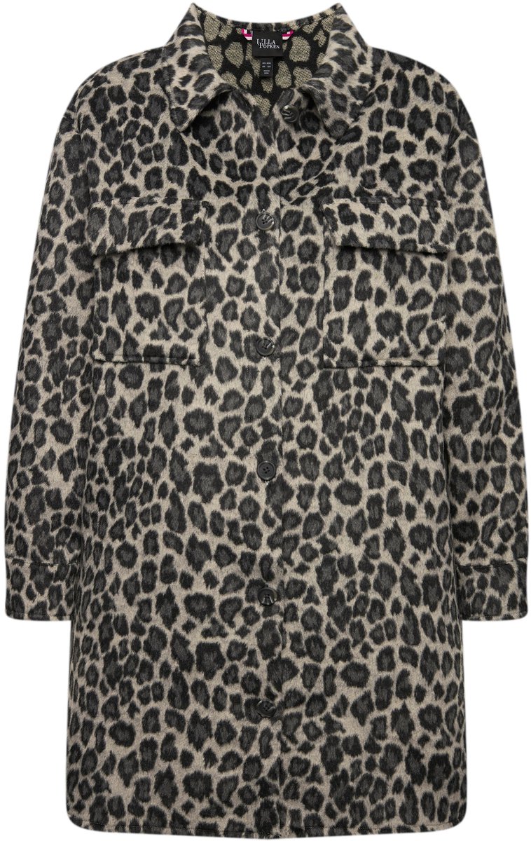 Grote Maten Overhemdjasje, Dames, zwart, Maat: 54/56, Polyester/Wol, Ulla Popken