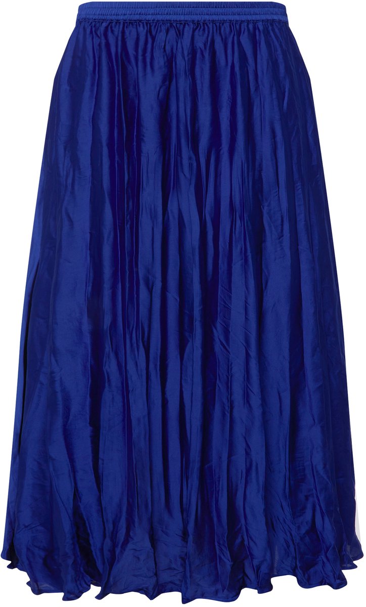 Angel of Style - Dames - Rok straight fit satijnen kreukstof - Koningsblauw - Maat 50