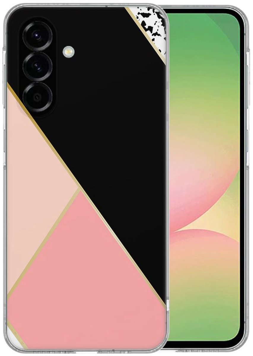 TPU Hoesje Samsung Galaxy A56 - Zwart Roze Vormen Backcover