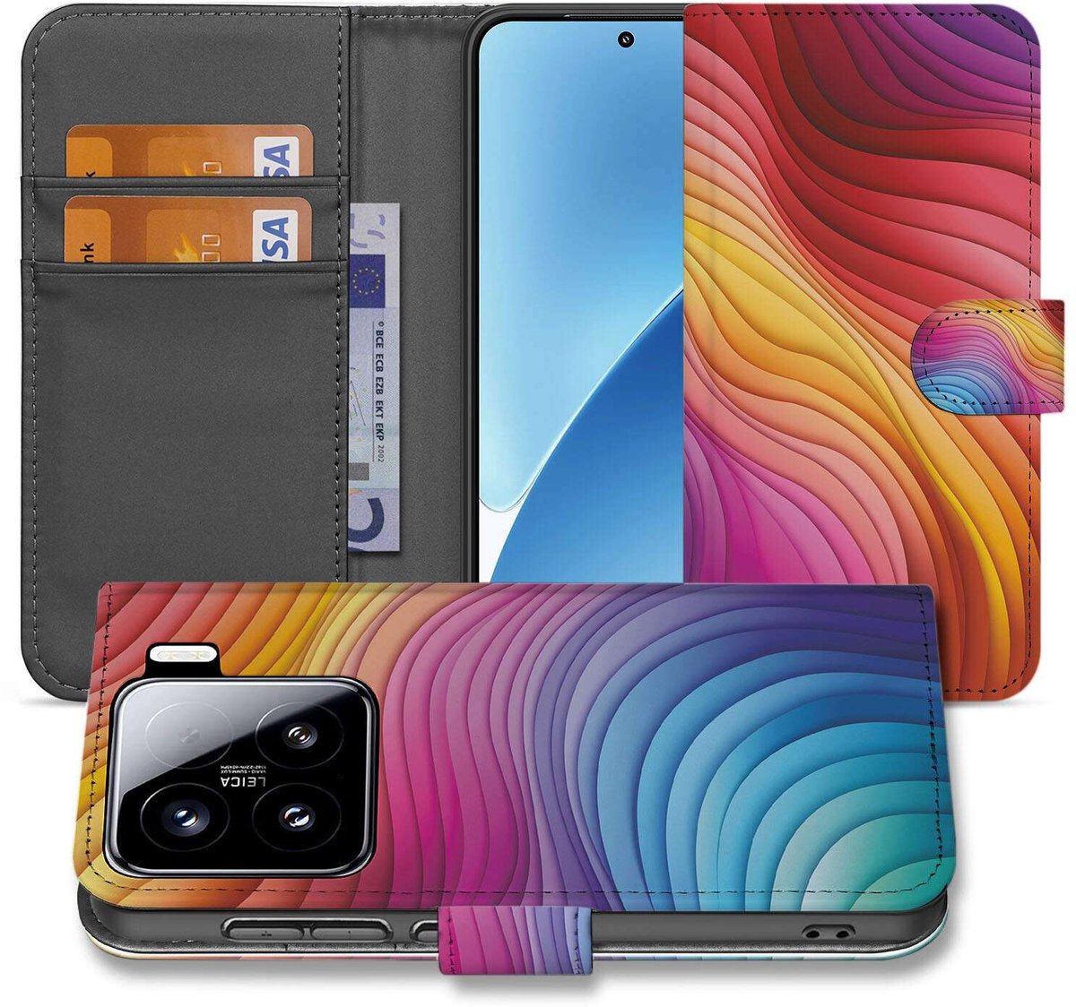 Book Case voor Xiaomi 15 Regenboog
