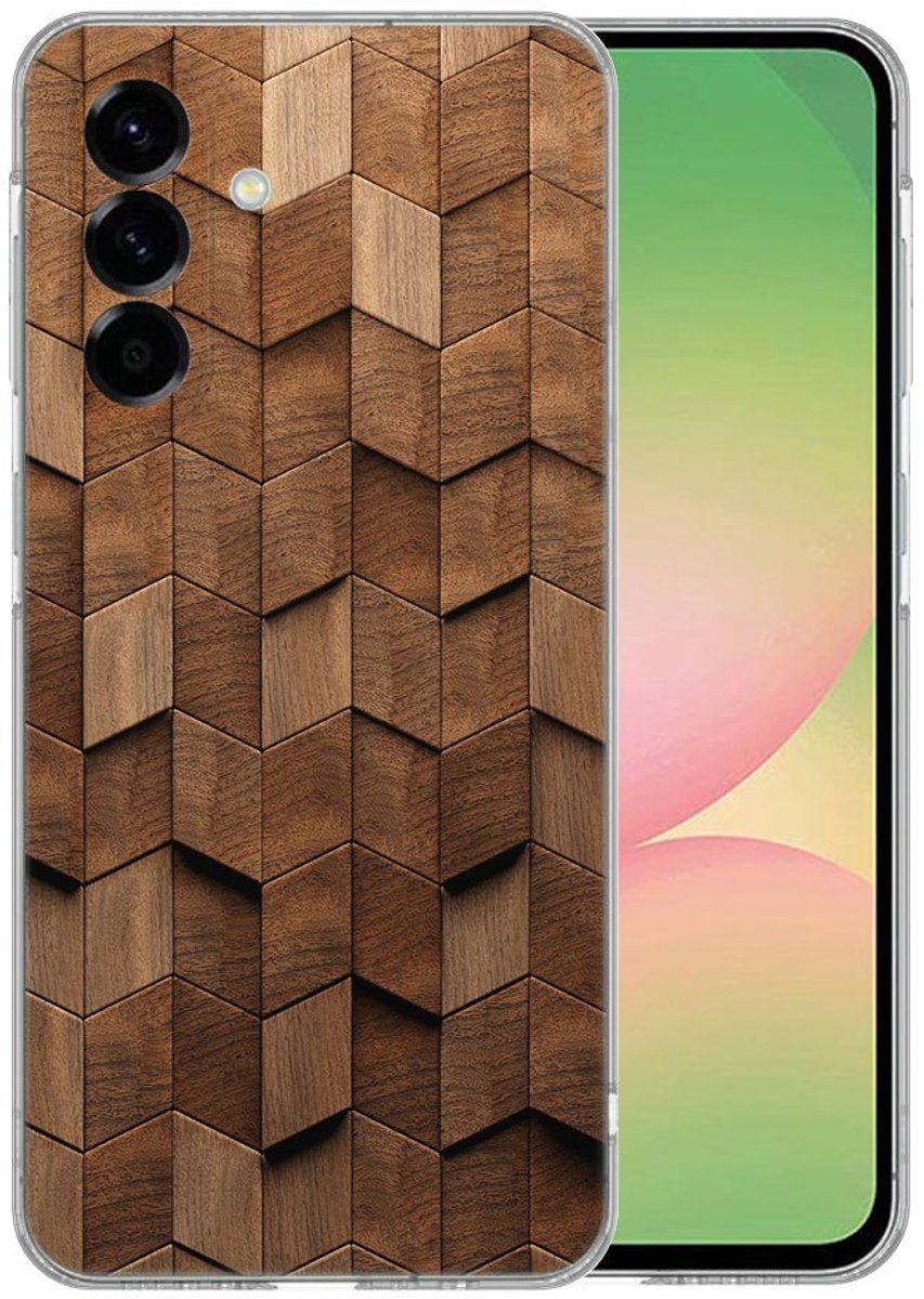 TPU Hoesje Samsung Galaxy A56 - Wooden Cubes Backcover