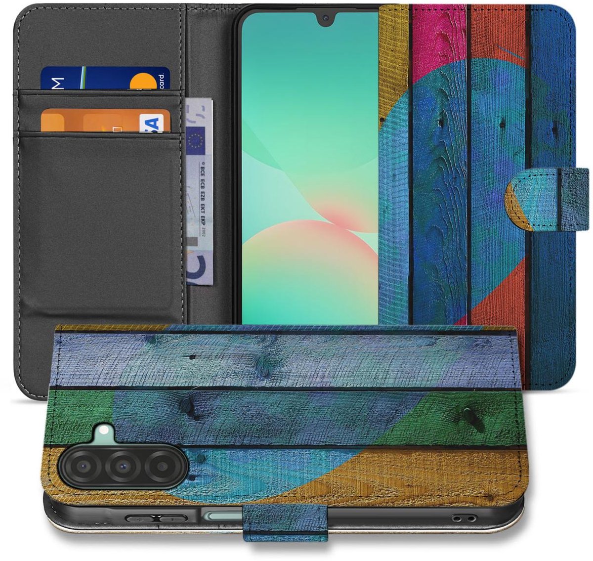 Samsung Galaxy A26 Wood Heart Book Case