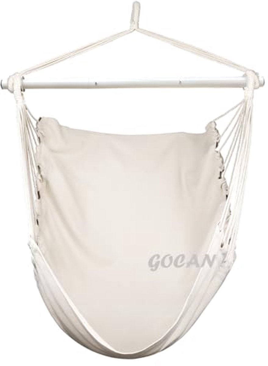 Hangmatstoel voor binnen en buiten - 110 x 150 cm voor 150 kg - Katoenen schommelstoel met brede zitting