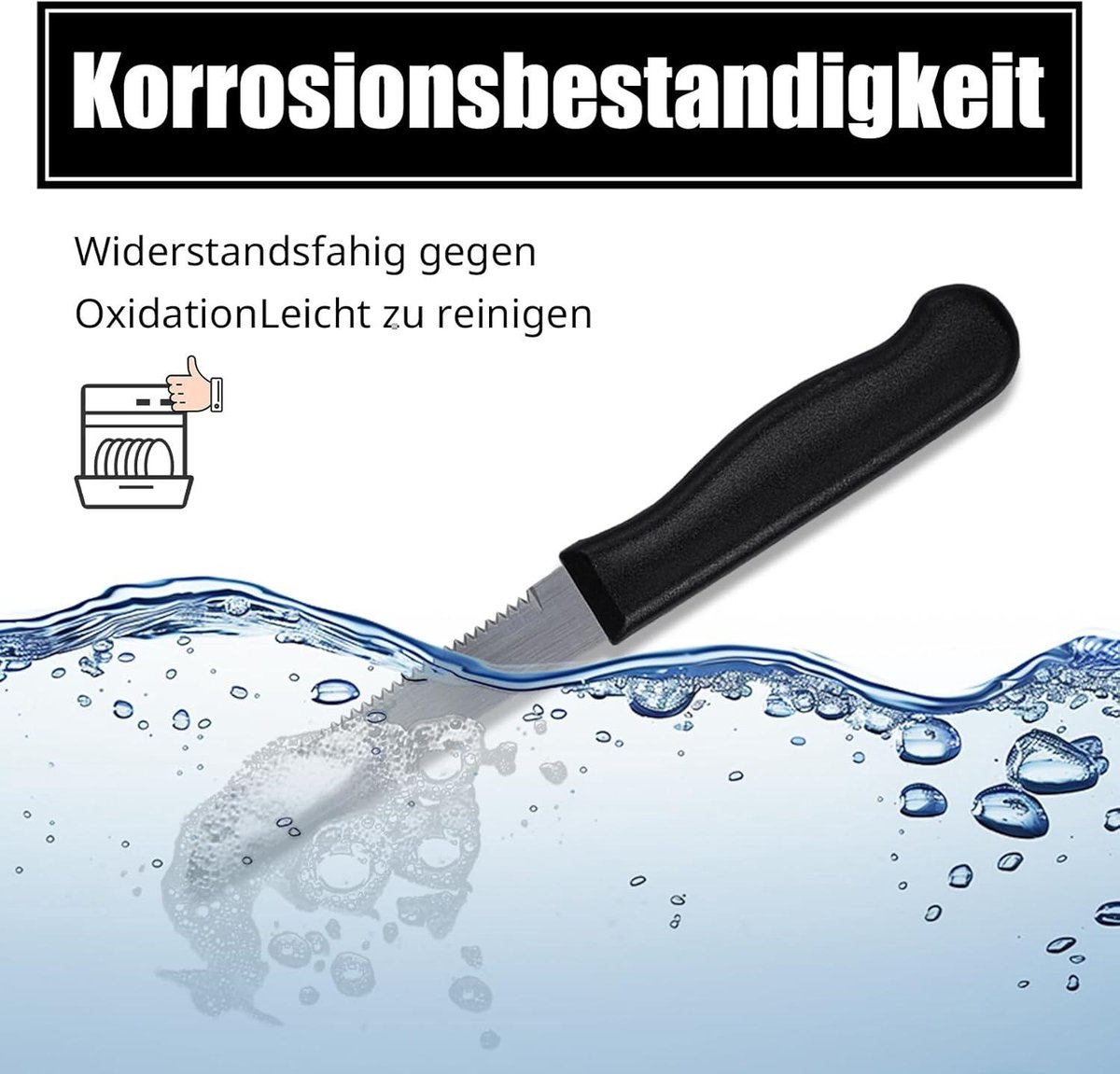 Allecto Plus - Set van 12 keukenmessen, tafelmessen en steakmessen - Vaatwasmachinebestendig
