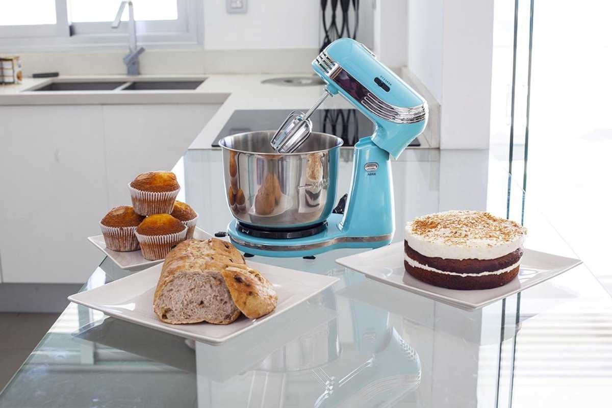 MMP®Mixer met mengkom - Mixer - Mixer met mengkom keukenmachine - Blauw - 23cm x 30cm x 33cm