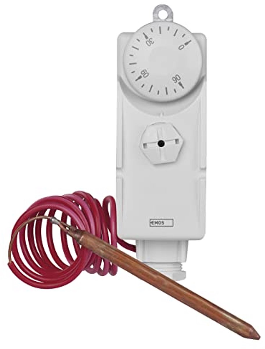 Analoge Handmatige Thermostaat met Capillaire Sensor voor Waterverwarming en Koeling – Temperatuurregeling 0-90 °C