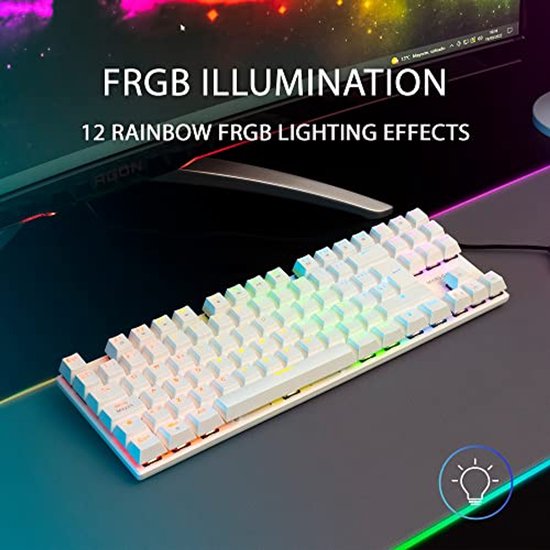 Mars Gaming MK422 Wit, Mechanisch Gaming Toetsenbord RGB, Antighosting, Mechanische Switch Rood, Franse Taal Mars Gaming MK422 Wit, Mechanisch Gaming Toetsenbord RGB, Antighosting, Mechanische Switch Rood, Franse Taal