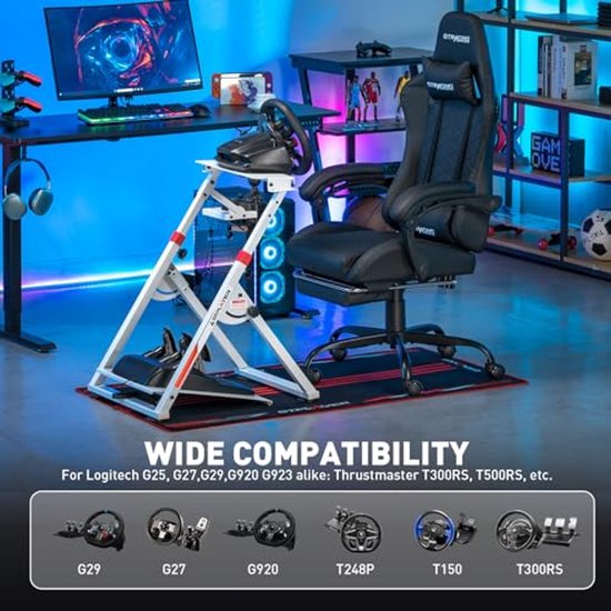 Race Simulator Stuurwiel Ondersteuning voor Force Feedback Gaming Stuur en Versnellingspook — afbeelding 4
