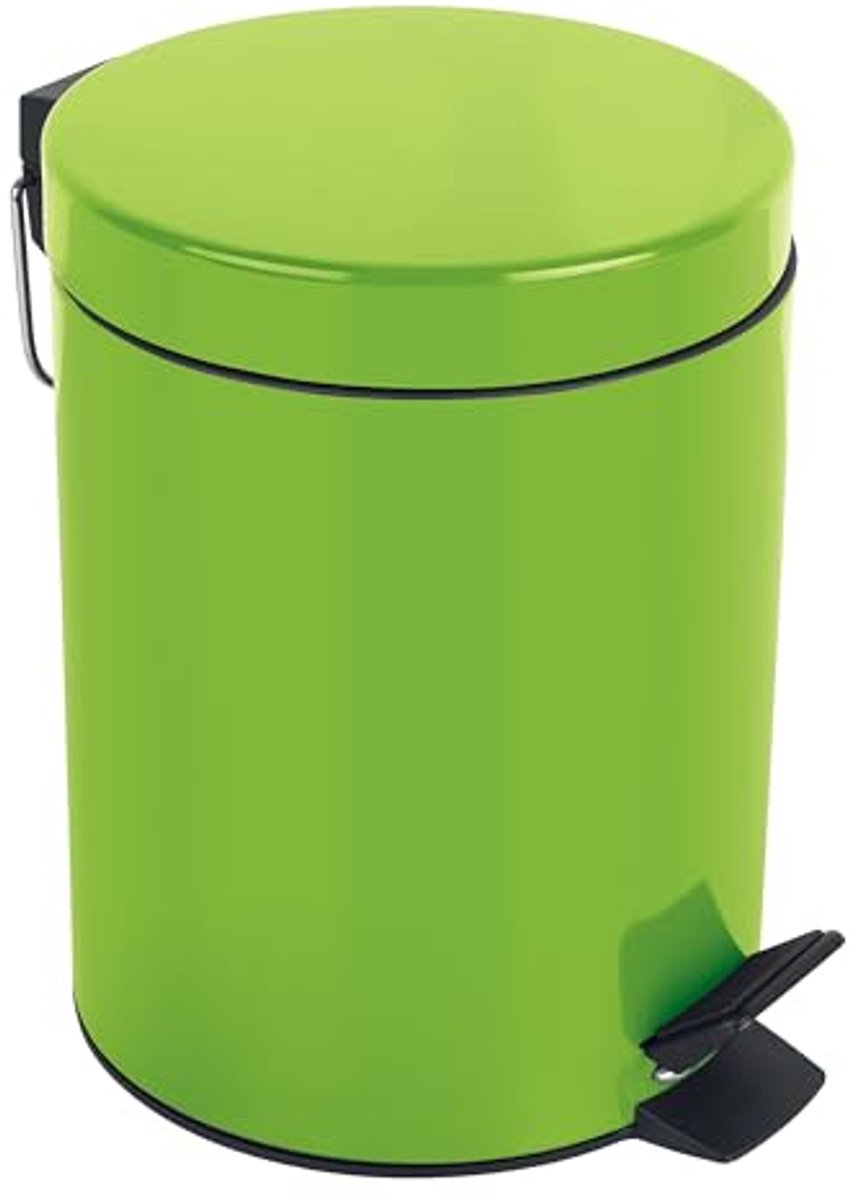 Cosmetic Bucket Sydney Green - 3 Liter Pedal Bin for Bathroom Waste