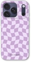 Case Company® - Hoesje geschikt voor iPhone 17 Pro hoesje - Grid Paars - Soft Cover Telefoonhoesje - Bescherming aan alle Kanten en Schermrand