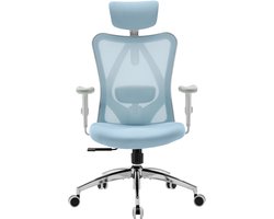 SIHOO M18 Ergonomische Bureaustoel - Ademend Mesh - Verstelbare Hoofd&Lendensteun - Bureaustoelen voor Volwassenen tot 150kg - Kantoor/Thuis/Gaming - Blauw