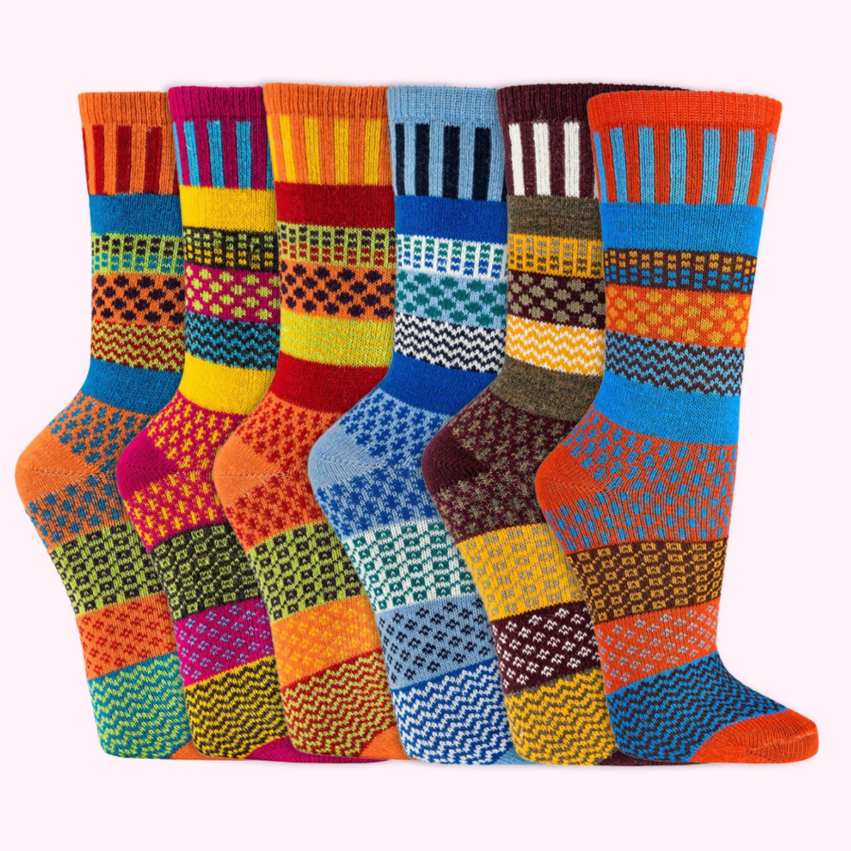 Dames sokken Wollen sokken met print Zwart