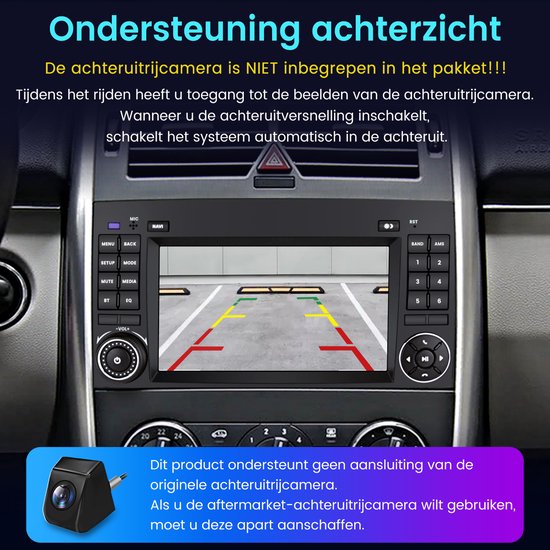 Android 14 Autoradio – 7 Inch Touchscreen, 4GB+64GB, 8-core, GPS, CarPlay, Android Auto, DAB+ Voor Mercedes A/B, Sprinter, VW Crafter