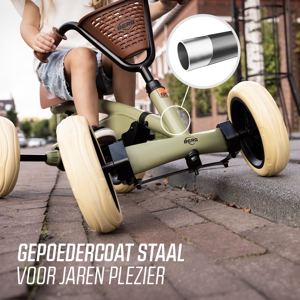 BERG Buzzy Retro Skelter - Verstelbare Stoel - 2+ jaar - Anti-lek EVA banden - Veilige en Stabiele Wegligging - Groen — afbeelding 3