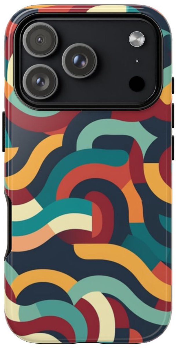 Kleurrijk Abstract Golvend Patroon – Telefoonhoesje Geschikt voor iPhone 17 Pro