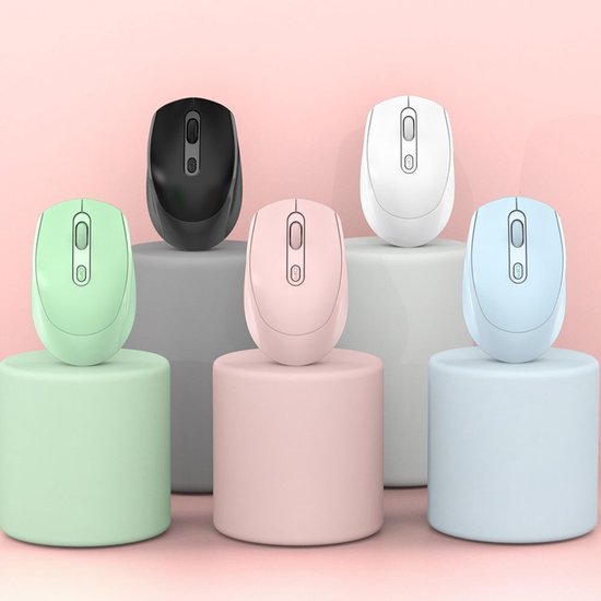 TQQ Draadloze muis, 2,4 GHz USB-muis, bluetooth-muis, 1600 dpi, optische tracking, oplaadbare led-dual-modus, muis voor laptop, pc, iOS, Android