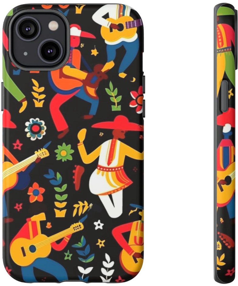Vrolijk Mariachi Muzikantenpatroon – Telefoonhoesje Geschikt voor iPhone 14 Plus