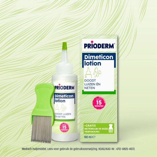 Prioderm Dimeticon - Anti Luis Lotion - Behandeling van 15 minuten - Inclusief Neten & Luizenkam - 100 ml