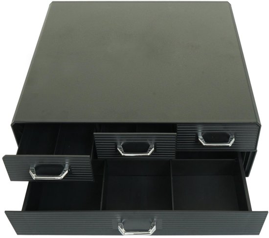 Boîte à tiroirs pour capsules de café/sachets de thé MCW-L99, boîte de rangement avec 4 tiroirs boîte 13x34x31cm