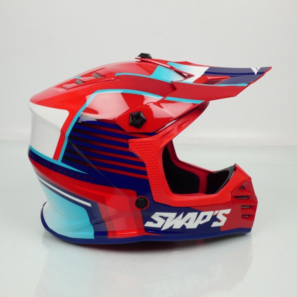 Casque de moto cross rouge pour enfant Taille L 51-52cm Swaps S886 Rock'it RED