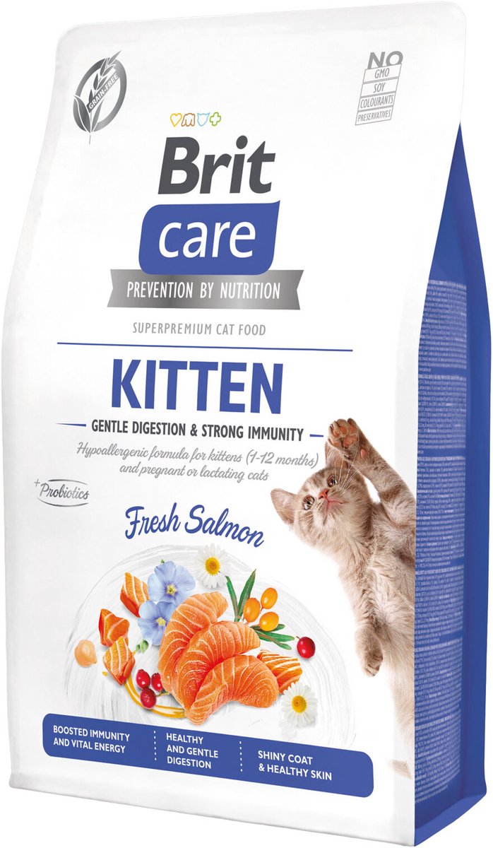Kattenvoer Brit Grain-Free Kitten Immunity Zalm 7 kg
