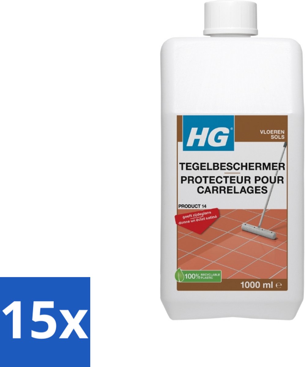 15 x HG Tegelbeschermer 1 liter - Tegelbeschermer - Slijtagebescherming - Krassenbescherming - Anti-slipeffect - Zijdeglans
