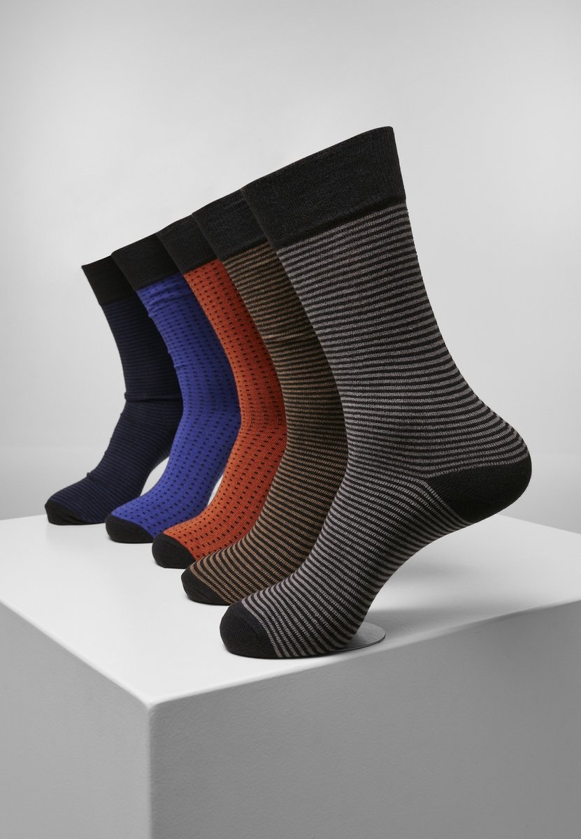 Urban Classics Stripes and Dots 5-Pack Sokken 39/42 Multicolours Multicolor
