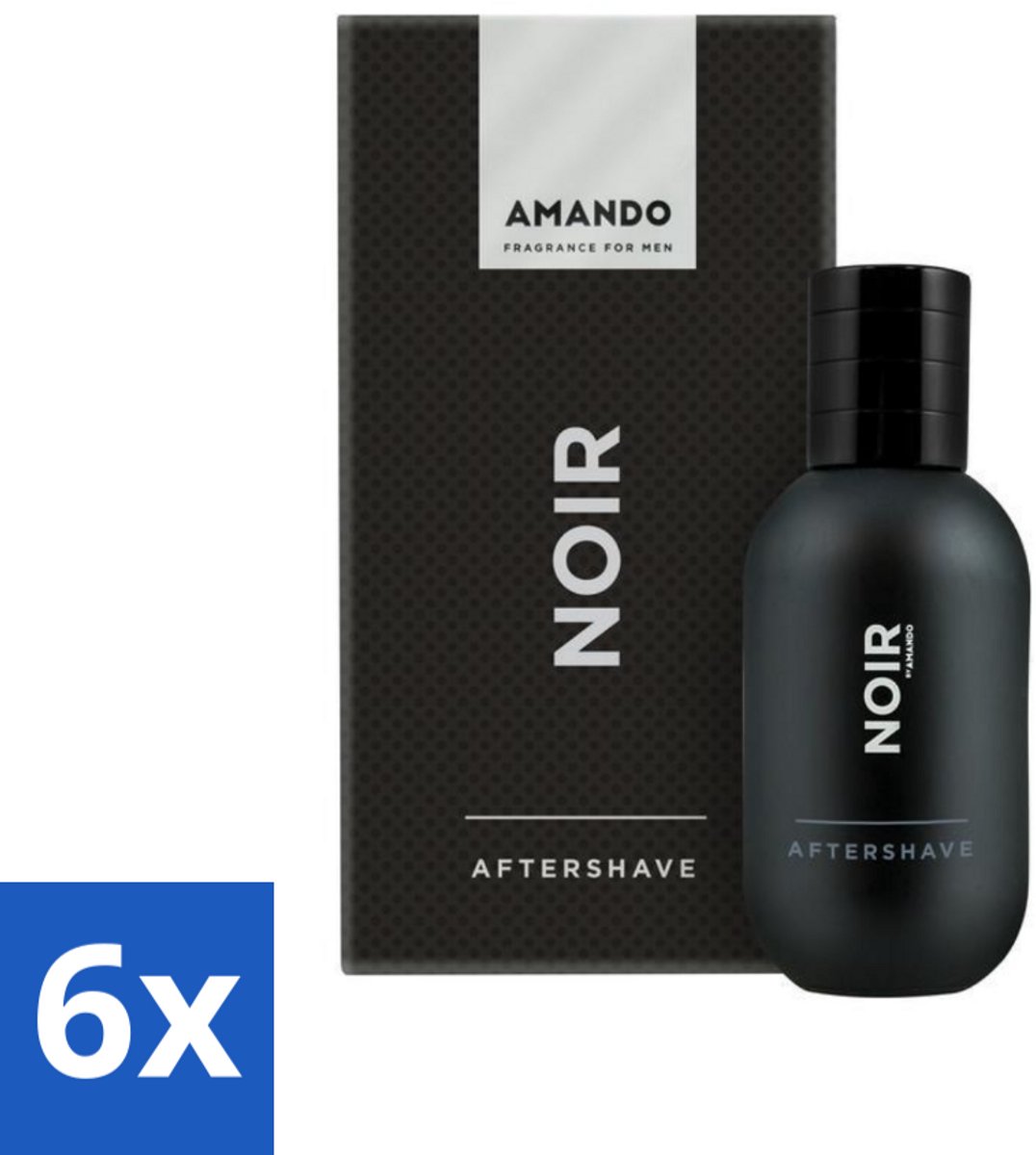 6 x Amando Noir Aftershave 50 ml - Aftershave - Aftershave Voor Mannen - Scheren - Huid Verzorging - Scheren Na