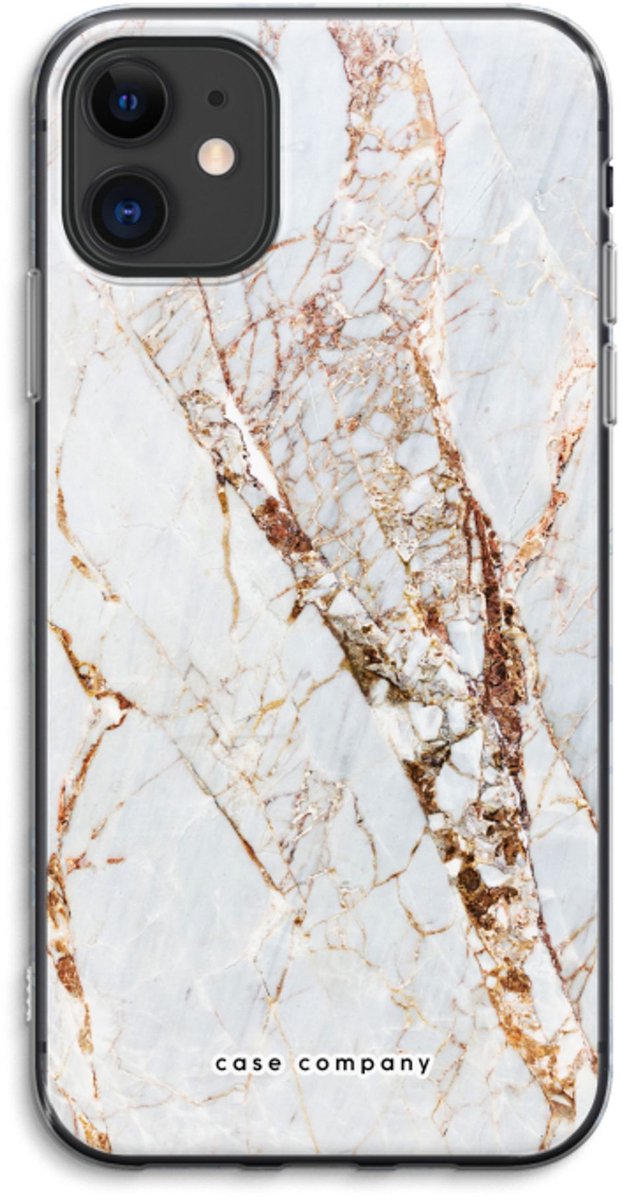 Case Company® - Hoesje geschikt voor iPhone 11 hoesje - Goud marmer - Soft Cover Telefoonhoesje - Bescherming aan alle Kanten en Schermrand