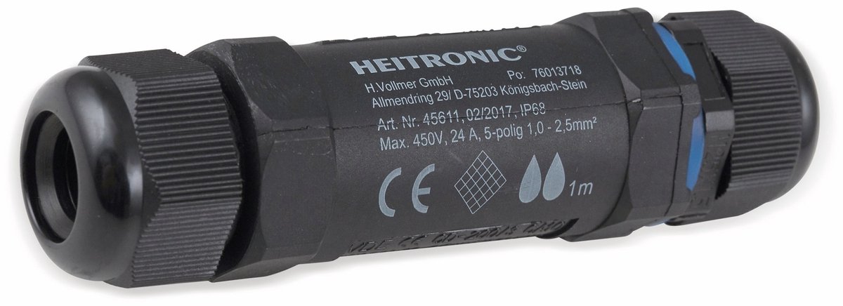 Heitronic 45611 Kabelverbinder Met schroefklemmen (l x b) 130 mm x 32 mm 1 stuk(s)
