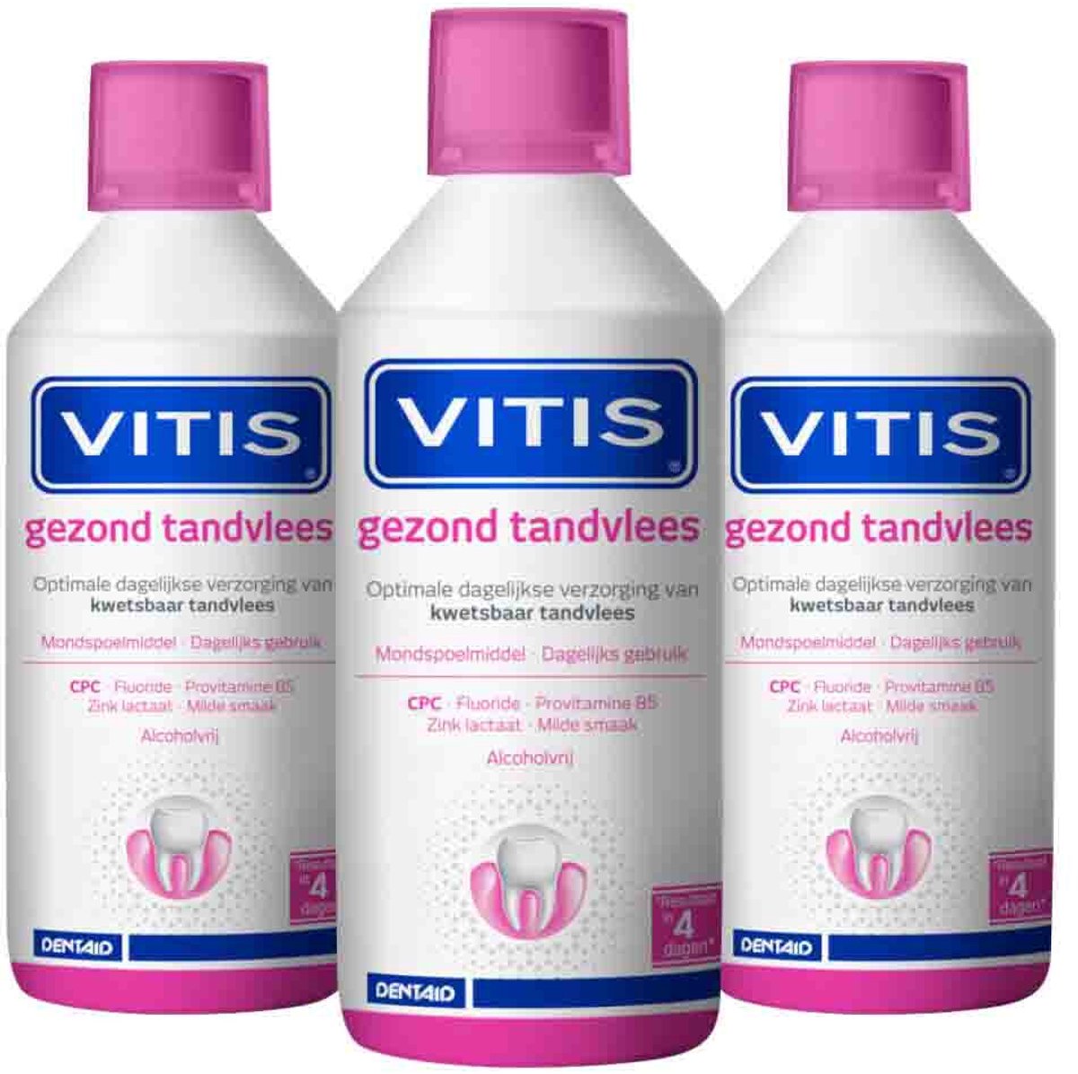 3x Vitis Gezond Tandvlees Mondwater 500 ml