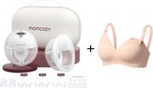 Tire-lait double mains libres Momcozy M5 - Avec soutien-gorge d'allaitement taille M - Comprend divers inserts de téterelle - Extra silencieux et compact - Électrique - Grijs
