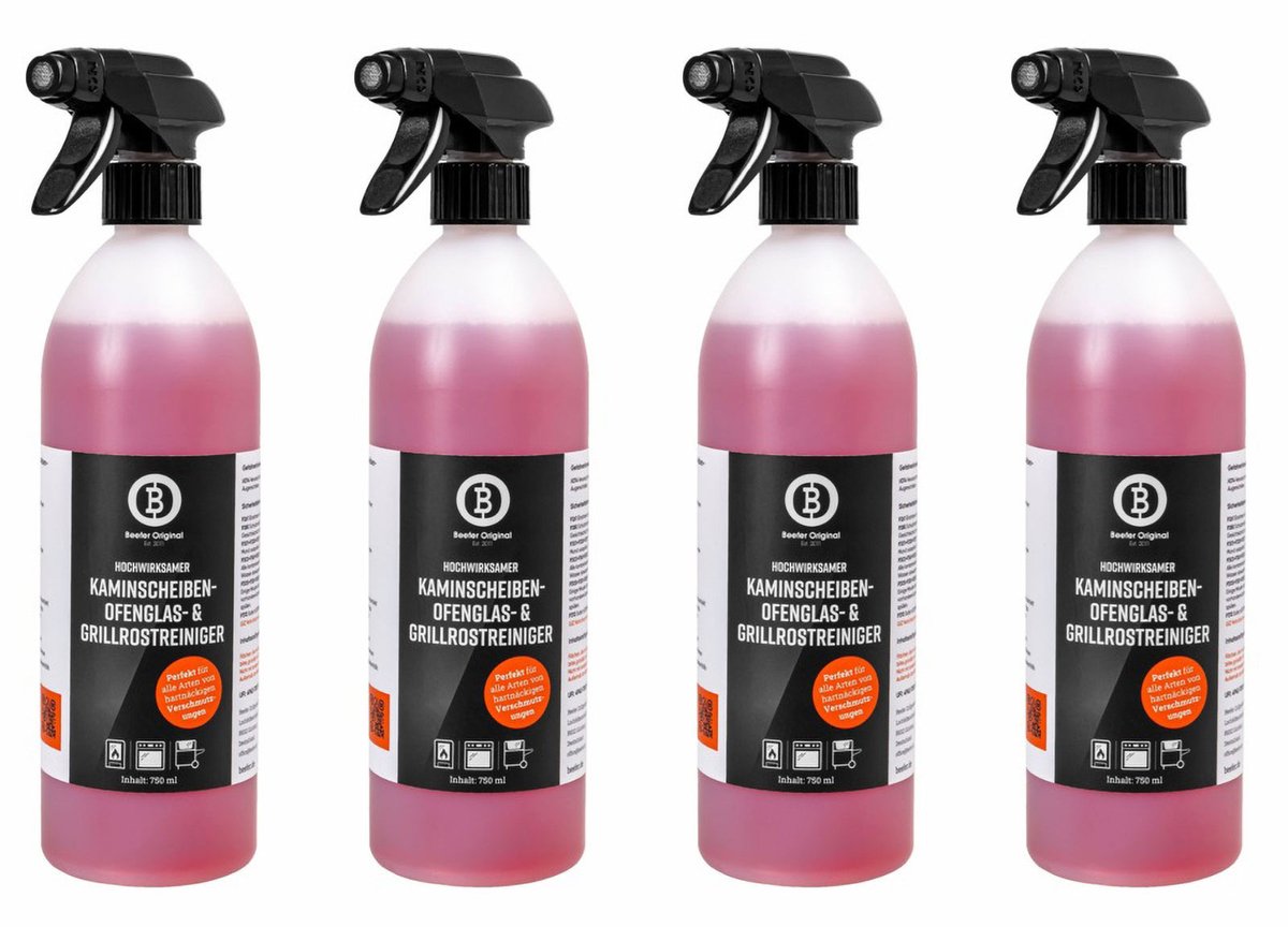 BEEFER 4x haardruit-, ovenglas- en grillroosterreiniger 750 ml - 10100004-4