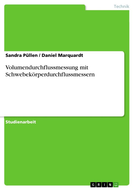 Volumendurchflussmessung Mit Schwebek�Rperdurchflussmesser ... - cover