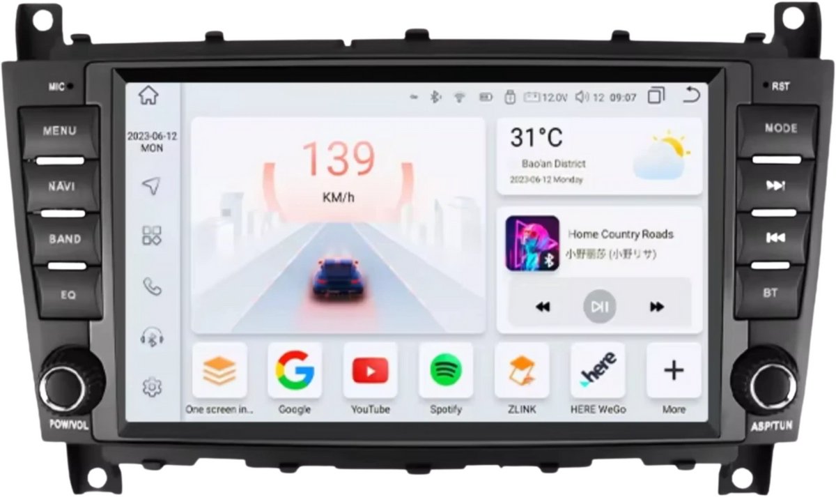 Autoradio met bluetooth - Carplay - Voor Mercedes-Benz C-Klasse W203/W209 & CLK200 - Geschikt voor Apple en Android - Stereo - Navigatie - Navigatiesysteem auto - 8GB 128GB - 8"