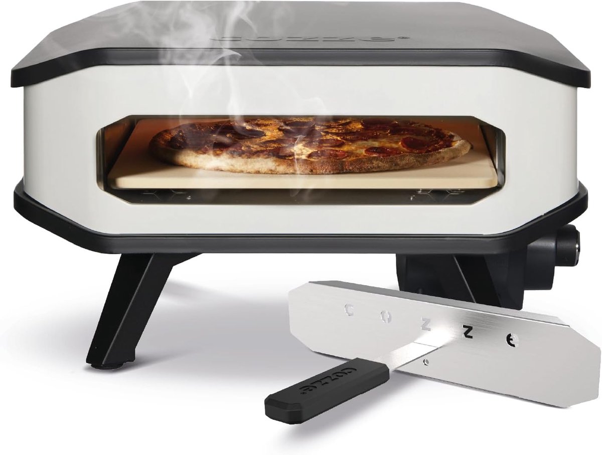 Elektrische Pizzaoven 13" met Digitale Thermometer en Pizzasteen tot 450°C