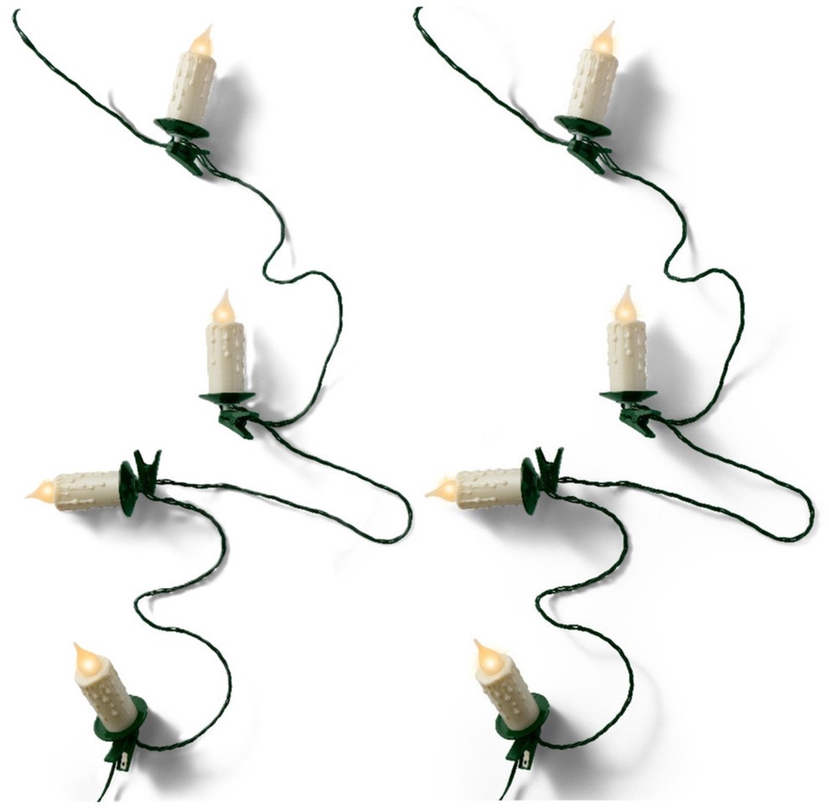 Lumineo 2x lumineo kaarsen verlichting - 30 led druipkaarsen- 1160 cm - warm wit - kerstverlichting