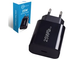 Snellader 25W – 1x USB-C PD Fast Charge – Oplader 25 Watt – GaN Technologie – USB-C Adapter – Geschikt voor Smartphones, Tablets, etc. – Zwart