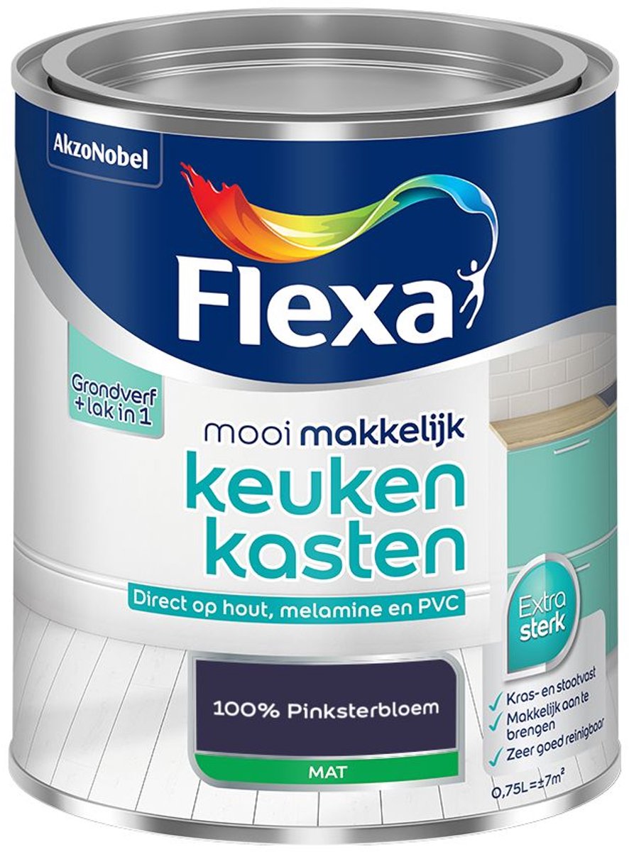 Flexa - Mooi Makkelijk Keukenkasten Mat - 100% Pinksterbloem - Mengverf - 0.75 L