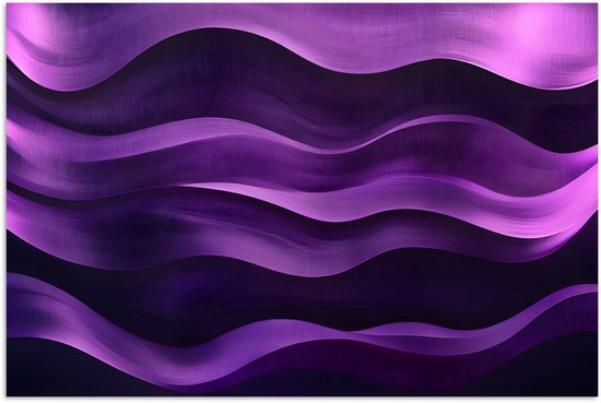 Poster 180x120 cm - Golven - Abstract - Violet - Affiches - Décoration de chambre - Décoration murale salon - Décoration murale chambre à coucher XXL